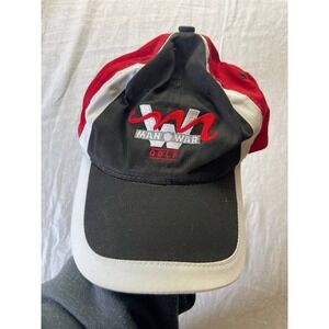 Man O' War Golf Club Baseball Cap Hat One Size Black White Adjustable Town Talk